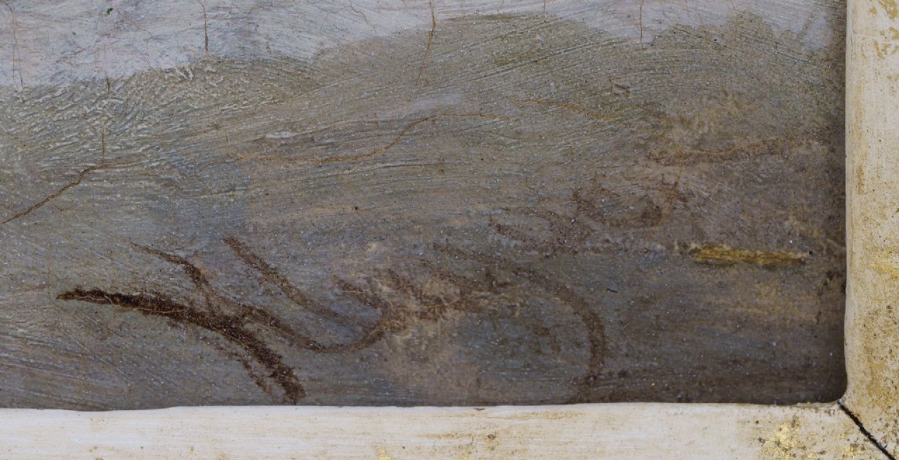 Pieter Kluyver signaturen Winterlandschap met houtsprokkelaars