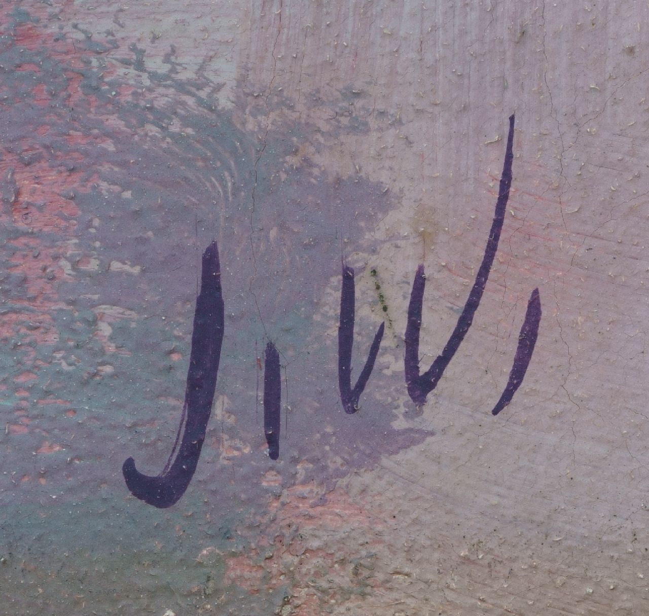 Jan Wiegers signaturen Zwitsers landschap; verso: Bloemstilleven