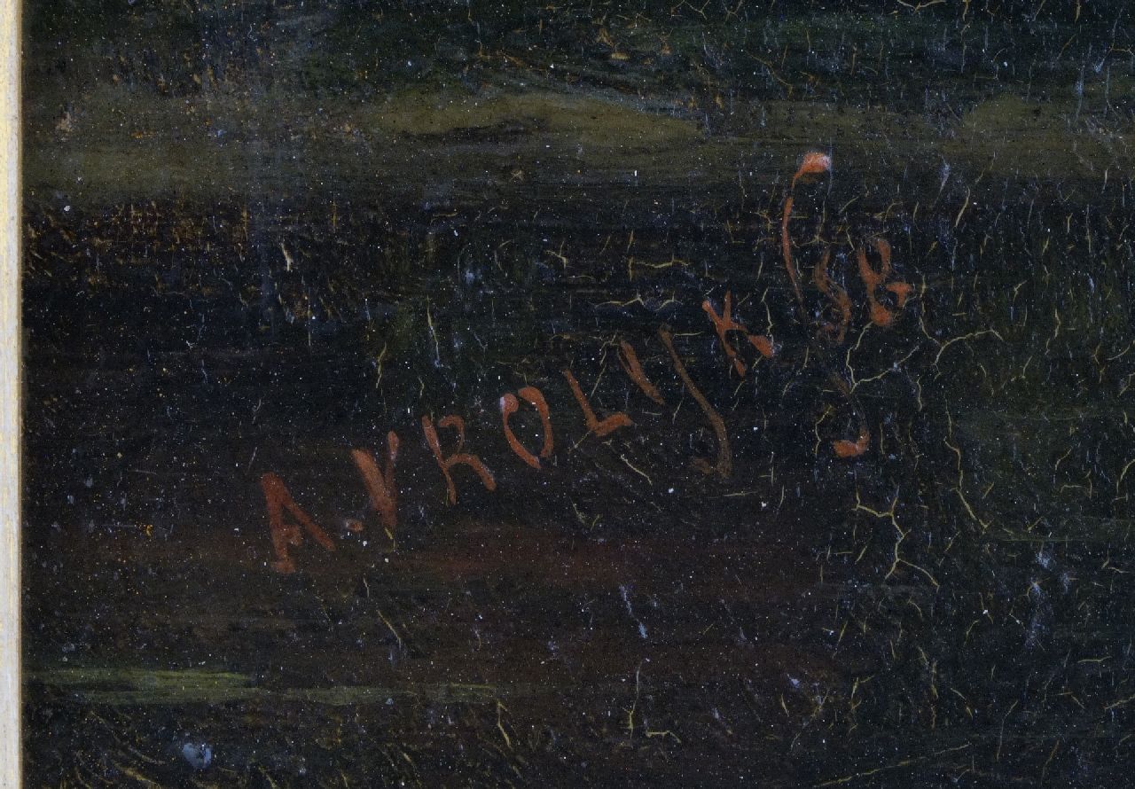 Adriaan Vrolijk signaturen Trekschuit op de Vecht