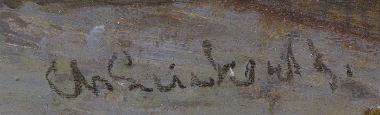 Charles Leickert signaturen Marktdag in een Hollands stadje