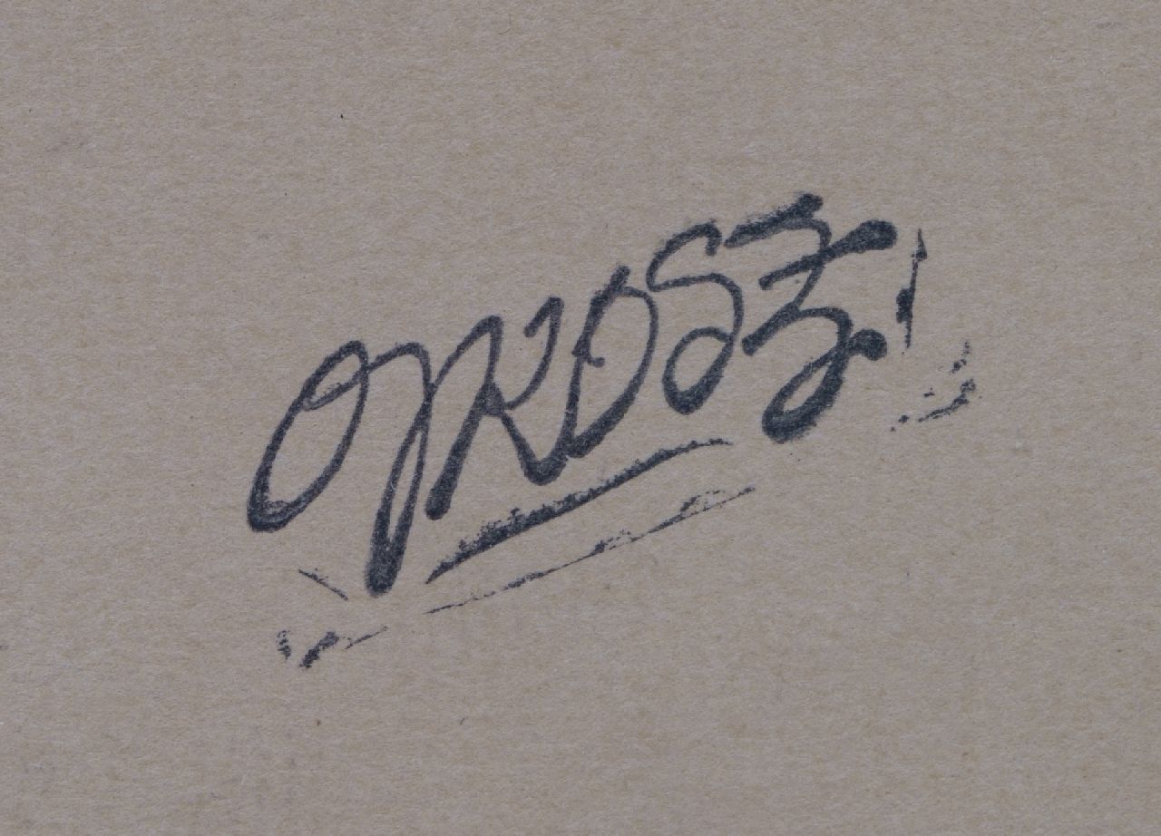 George Grosz signaturen Naakt met spiegelbeeld