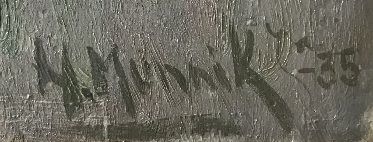 Henk Munnik signaturen Stilleven met emaille ketel en lantaarn
