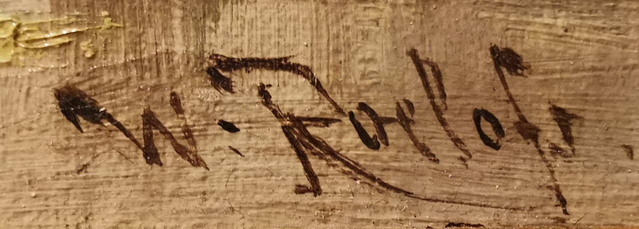 Willem Roelofs signaturen Polderlandschap met wadende koeien