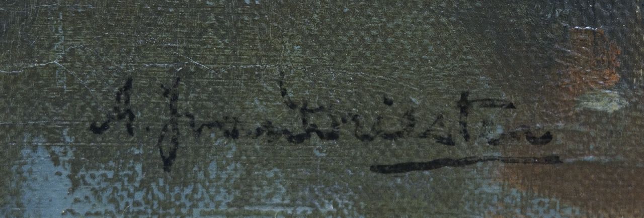 Arend Jan van Driesten signaturen Boerenlandschap nabij Nieuwkoop