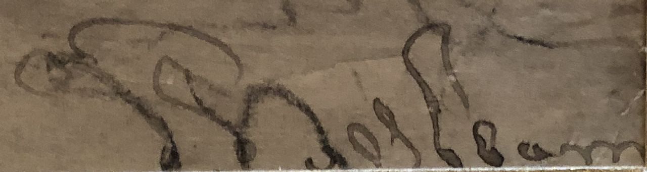 Johannes Bosboom signaturen Na de mis in de kathedraal van Antwerpen