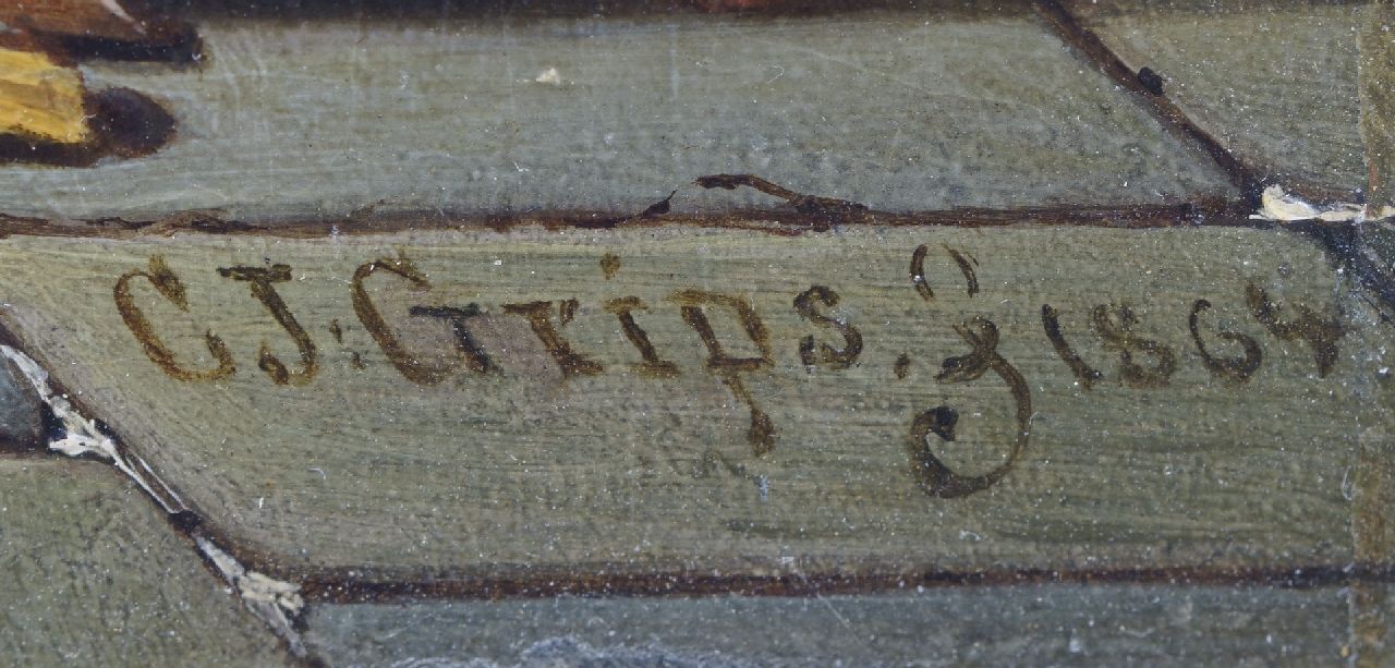 Carel Jozeph Grips signaturen Het verstelwerkje