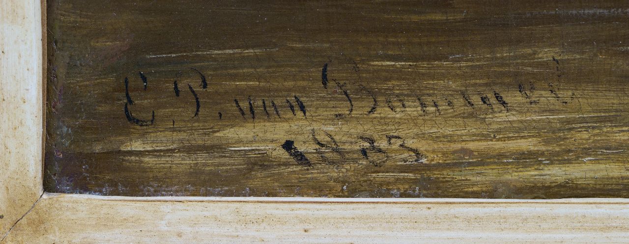 Elias Pieter van Bommel signaturen Gezicht op de Munttoren, Amsterdam