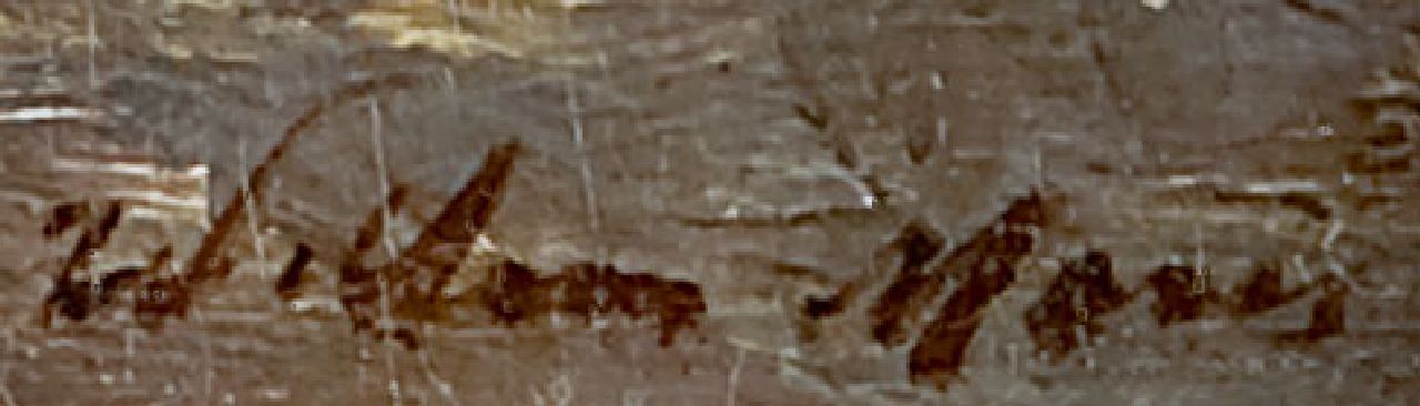Willem Maris signaturen Grazende koeien in polderlandschap