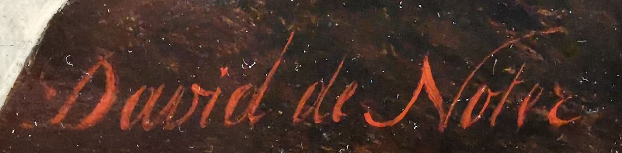 David de Noter signaturen Stilleven met groente, pastei en wild