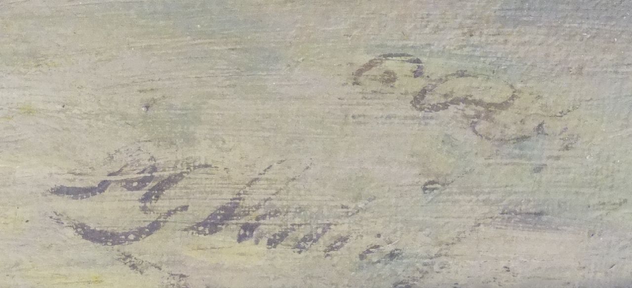Petrus Gerardus Vertin/Charles Rochussen signaturen Stadsgezicht met de Bakenesserkerk