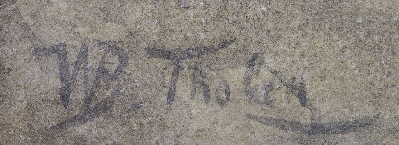 Willem Bastiaan Tholen signaturen Bomschuiten op het strand van Scheveningen