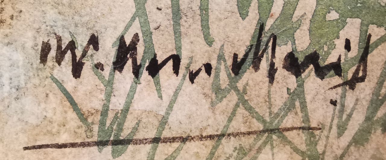 Willem Maris signaturen Weidende koeien