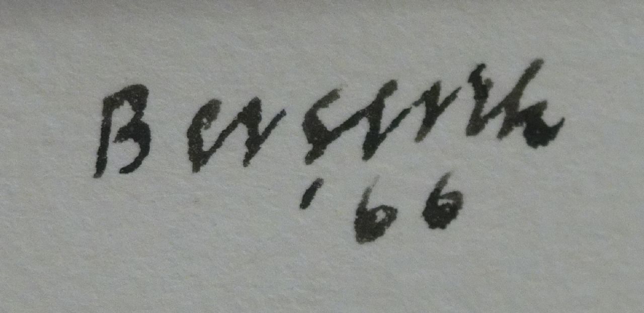 Herman Berserik signaturen Aan de bar; verso: Wielrenners aan de bar