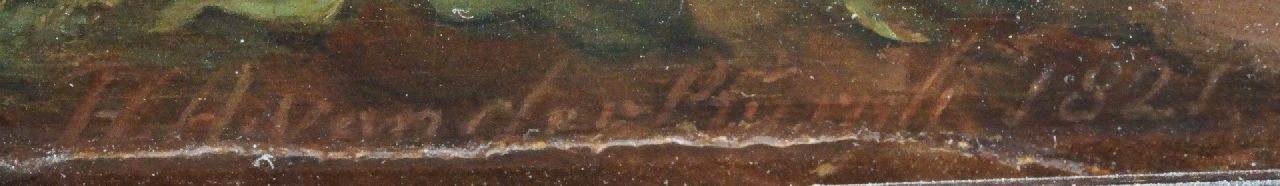 Hendrik Adam van der Burgh signaturen Koeien in een landschap met boerderij