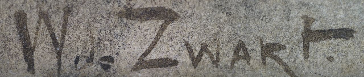 Willem de Zwart signaturen Boerin voert het varken