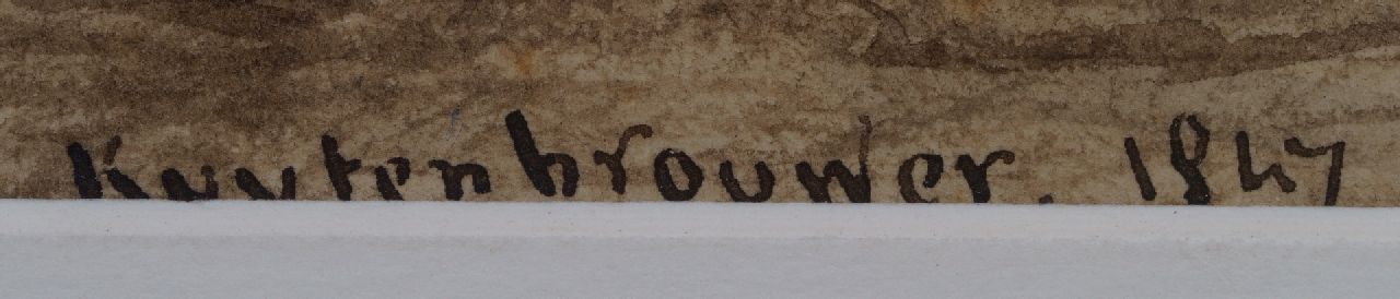 Martinus Antonius Kuytenbrouwer II signaturen Valkenjacht bij de rotsen van Cuvier Chatillon in het bos van Fontainebleau