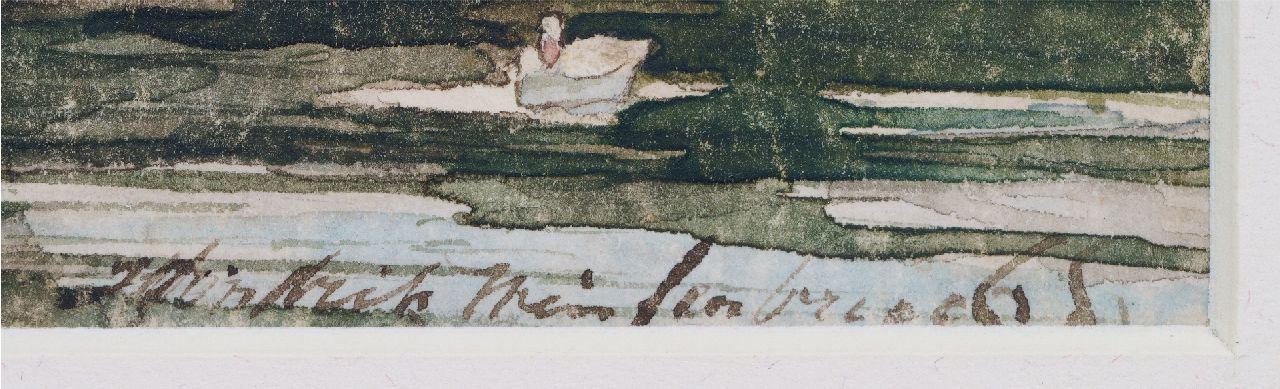 Jan Hendrik Weissenbruch signaturen Trekvaart langs de Benoordenhoutseweg bij Den Haag