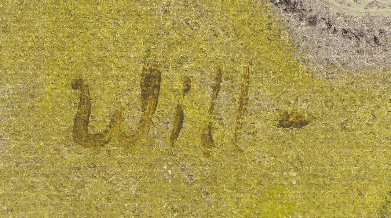Will Leewens signaturen Figuren in groen landschap