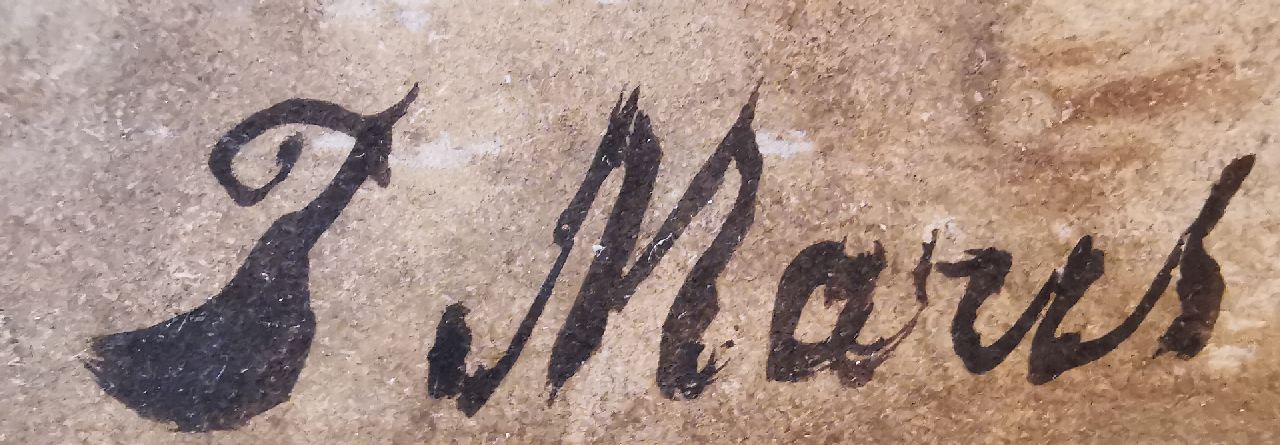 Jacob Maris signaturen Capriccio gezicht op Amsterdam