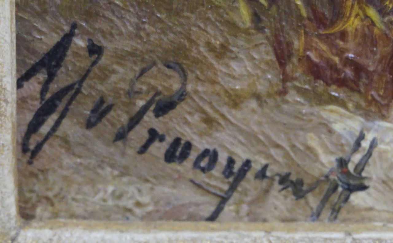 Albert Jurardus van Prooijen signaturen Heidelandschap met herders en vee