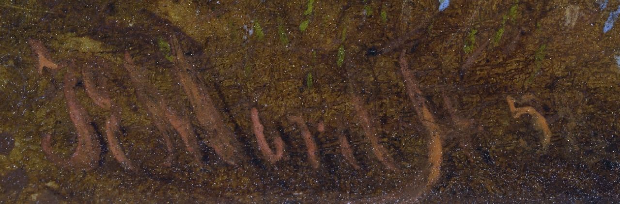 Jan Evert Morel II signaturen Winterlandschap met schaatsers