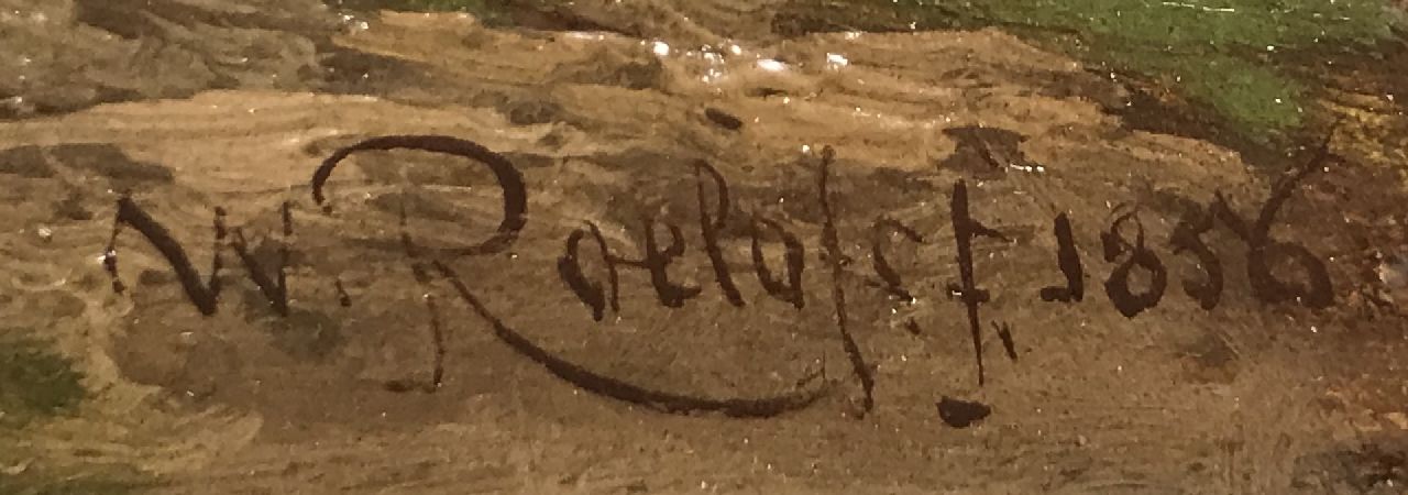 Willem Roelofs signaturen Bedrijvigheid rond een boerenhut