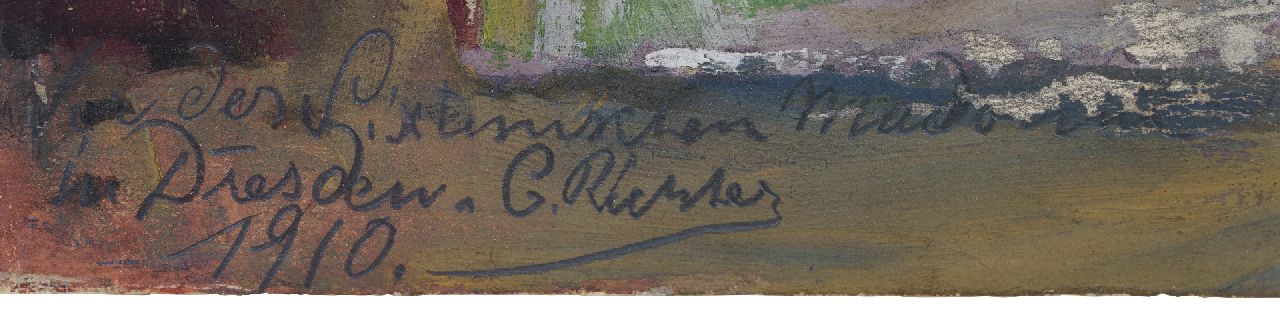 Guido Paul Richter signaturen In bewondering voor de Sixtijnse Madonna in Dresden