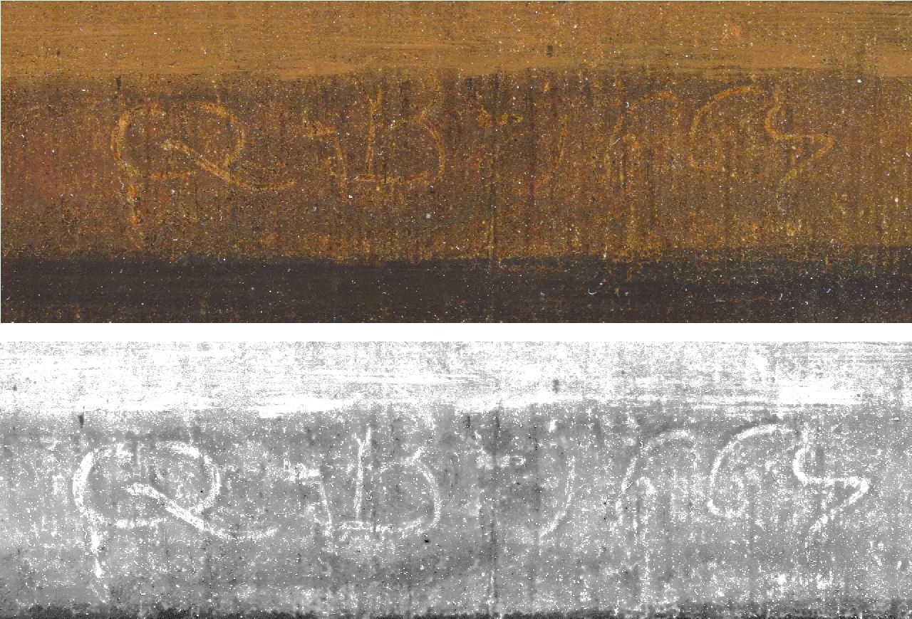 Quiringh Gerritz. van Brekelenkam signaturen Man met haring
