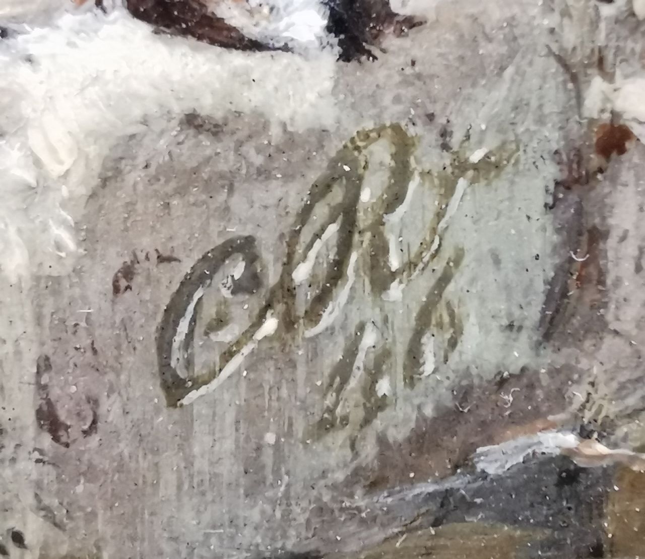 Charles Rochussen signaturen Elegante figuren bij de ingang van een buitenplaats