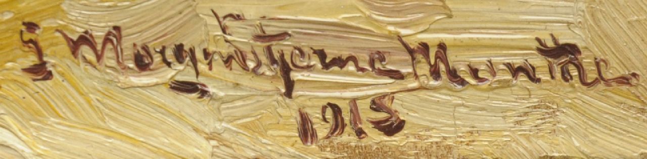 Morgenstjerne Munthe signaturen Schelpenvisser op het strand