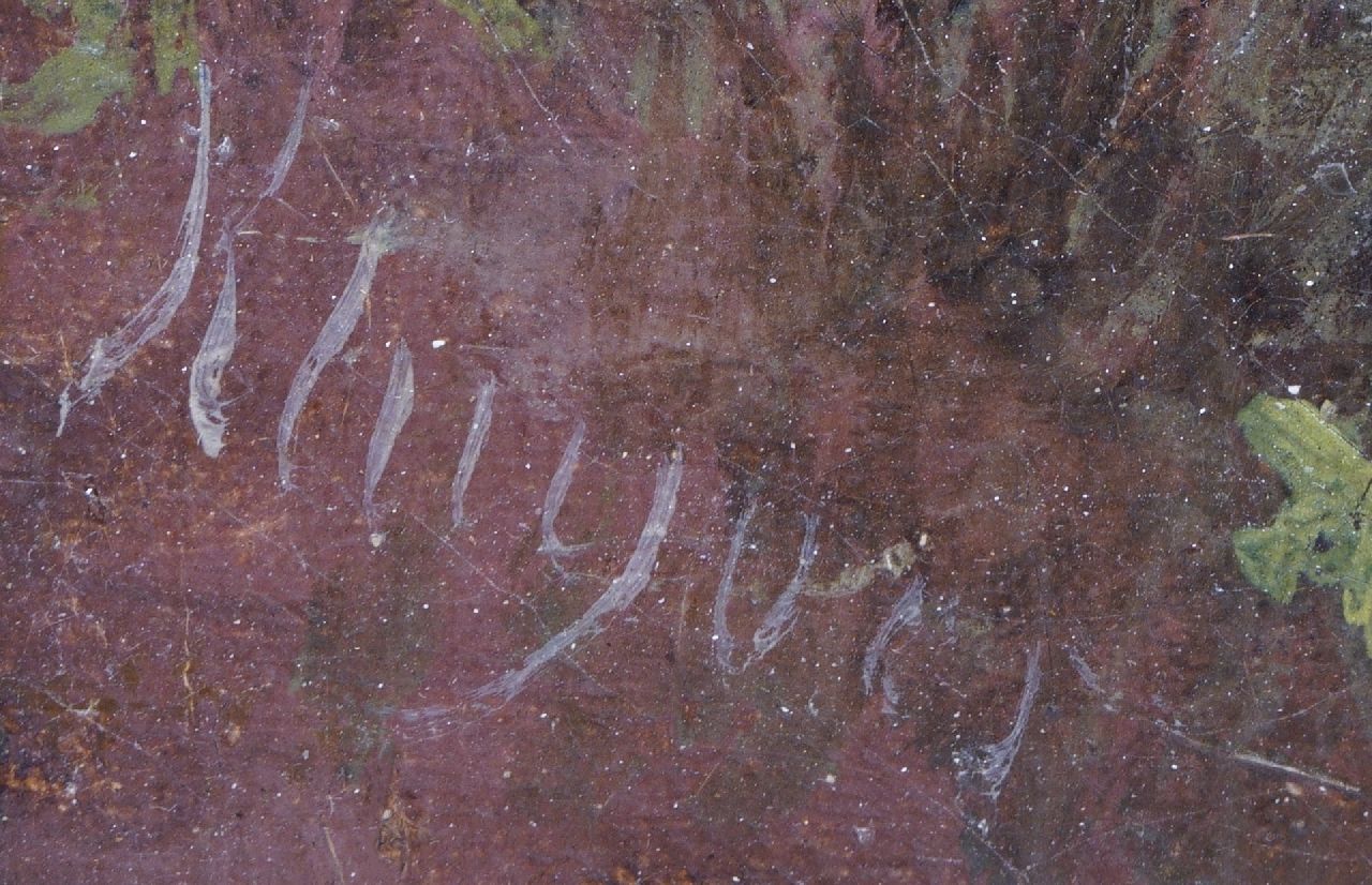 Pieter Kluyver signaturen Schilder aan het werk in de duinen bij de zee (dieren en figuren door Cornelis Springer)