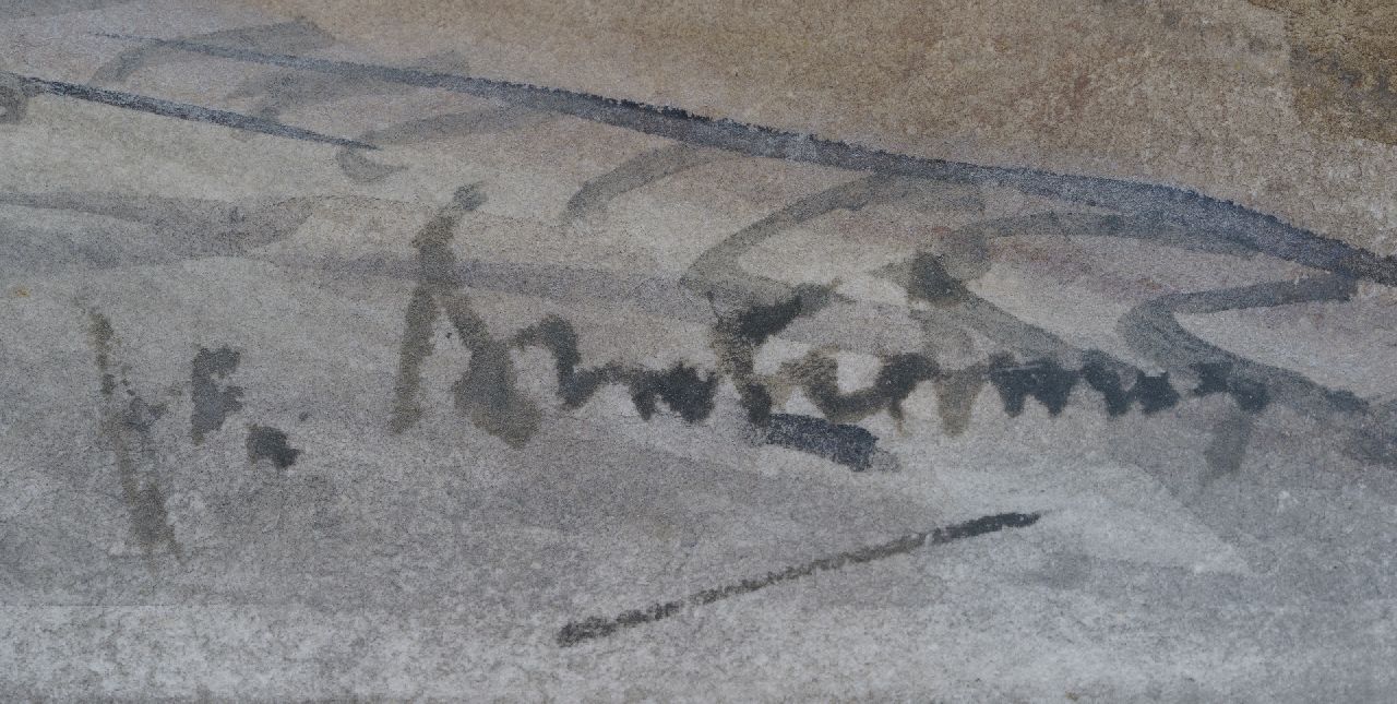 Floris Arntzenius signaturen Straatje in Hoorn, met zicht op de Kaaswaag