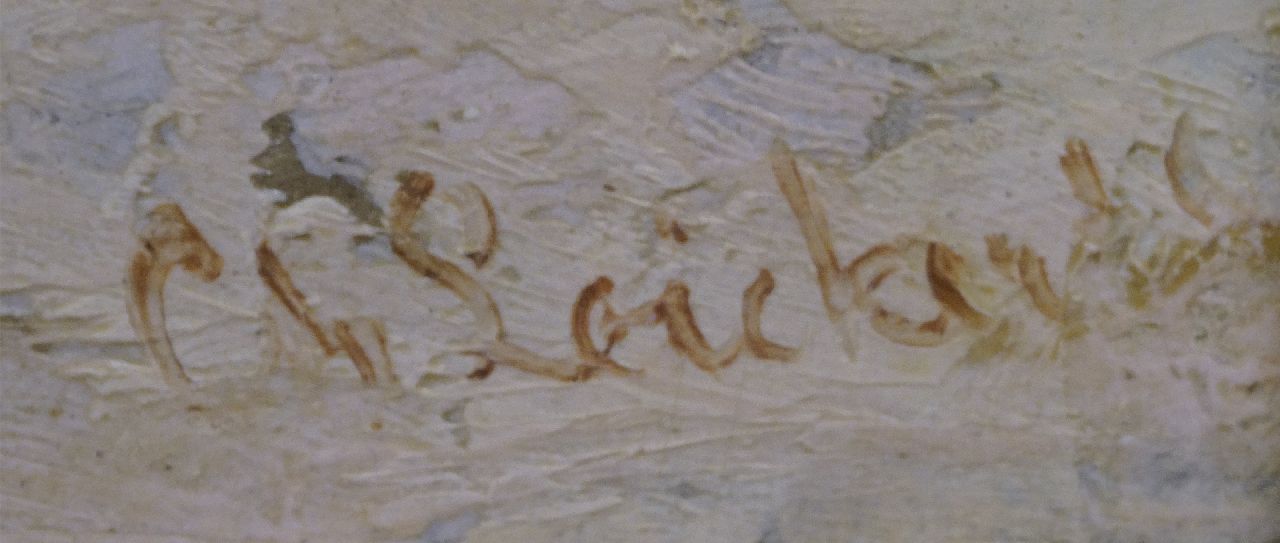 Charles Leickert signaturen Winters straatje