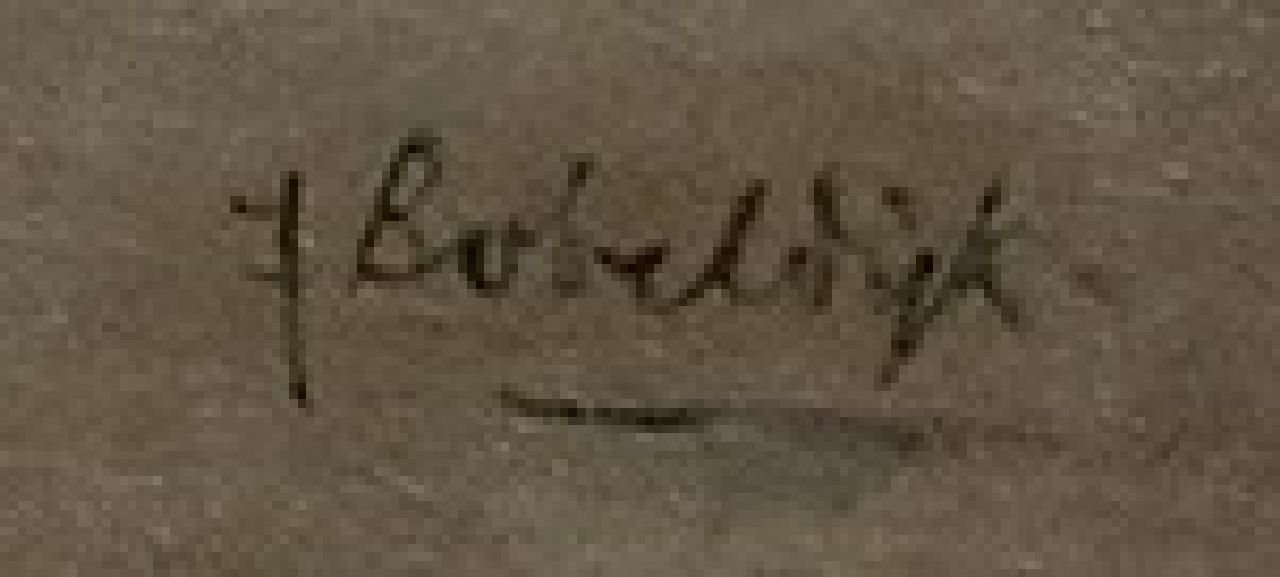 Felicien Bobeldijk signaturen Gezicht op de Wijde Heisteeg vanaf de Heibrug, Amsterdam