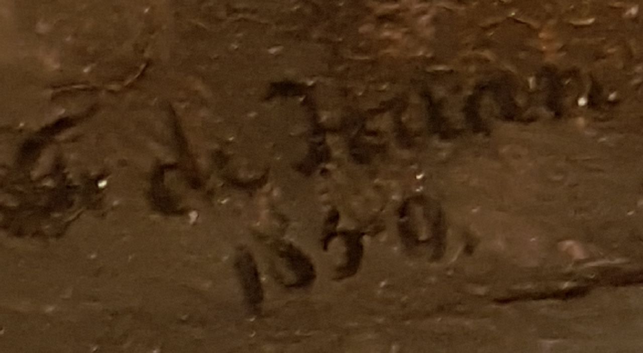 Franciscus Antonius de Haan signaturen Herder met vee in zonnig heuvellandschap