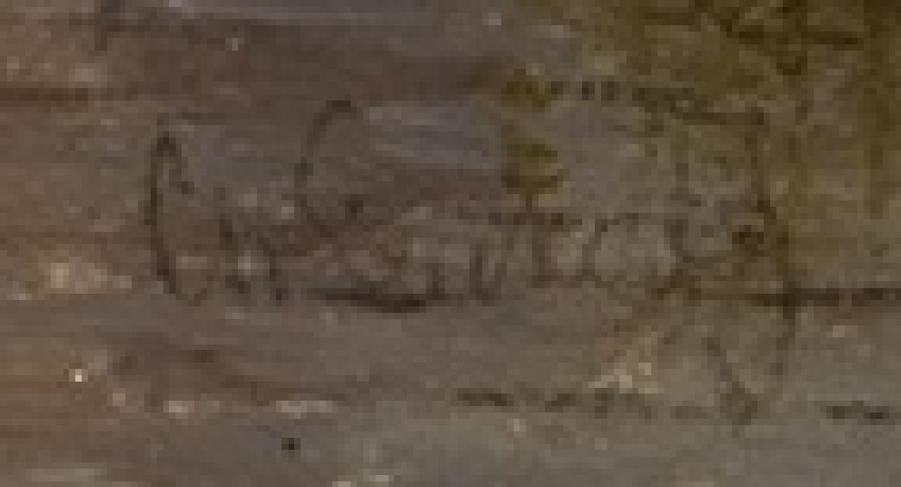 Charles Leickert signaturen Avondstemming op de rivier