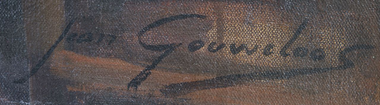 Jean Gouweloos signaturen Vrouw aan cafétafel