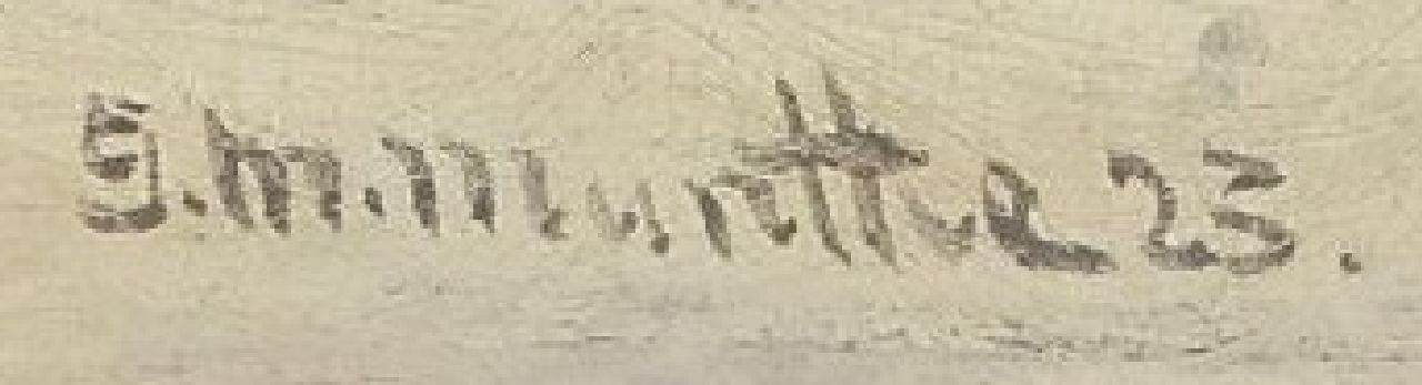 Morgenstjerne Munthe signaturen Vissersvrouwen op het strand