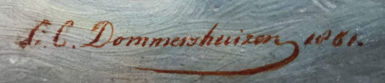 Christiaan Dommelshuizen signaturen Zeilschepen voor de kust bij stormachtig weer