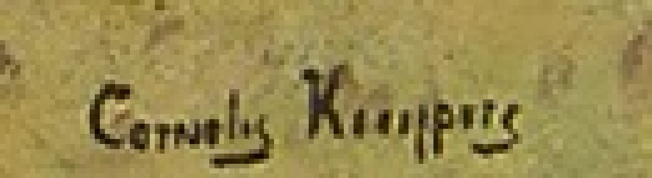 Cornelis Kuijpers signaturen Heidelandschap met berken, langs een beek