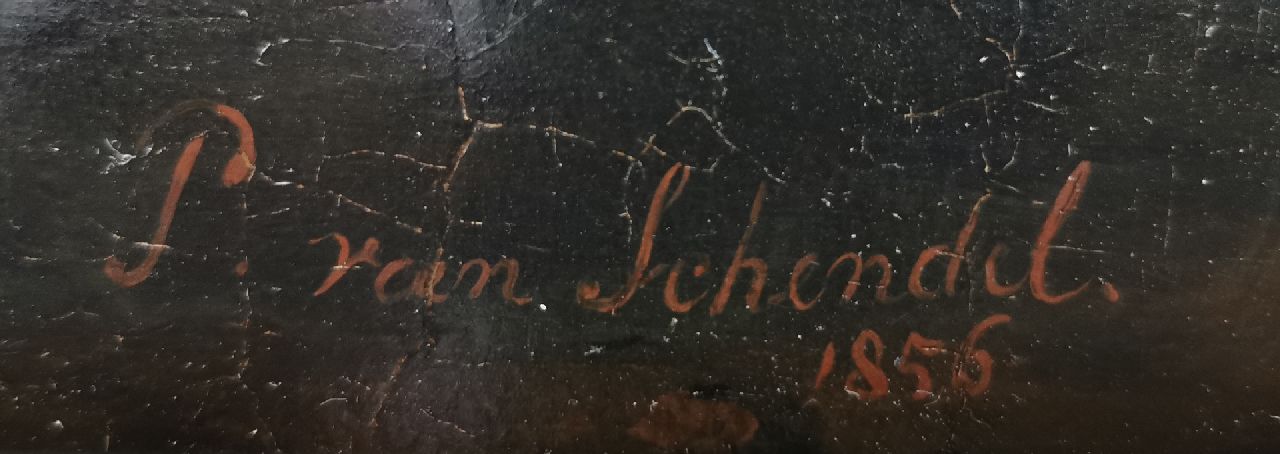 Petrus van Schendel signaturen Wild- en gevogelteverkoper bij kaarslicht