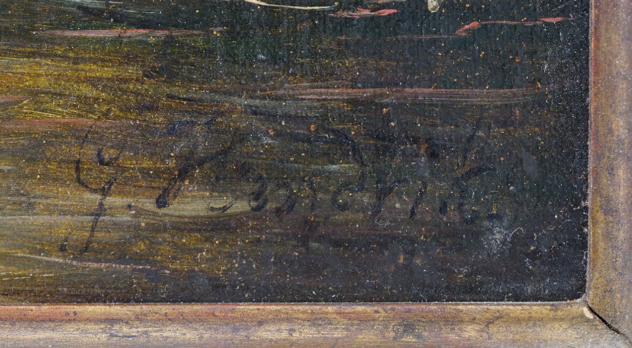 George Henry Hendriks signaturen Zeilschepen op kalme zee