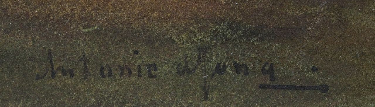 Antonie de Jong signaturen Schimmel in een stal
