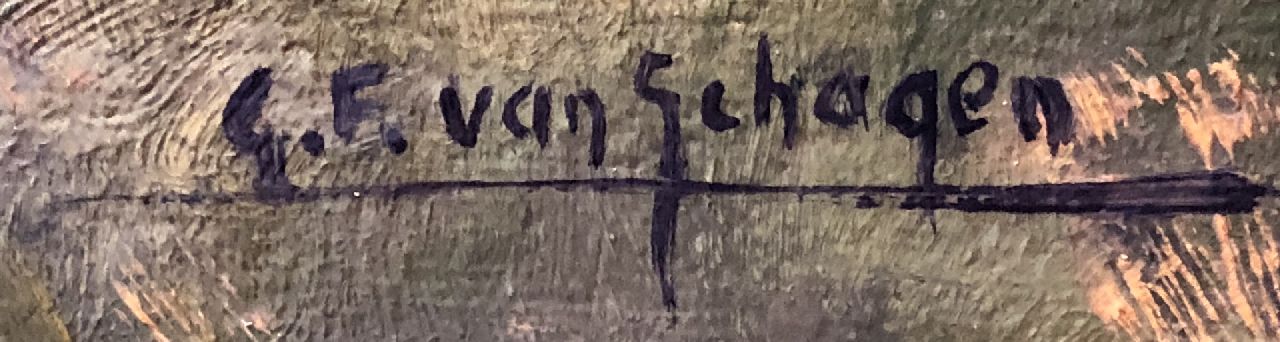 Gerbrand Frederik van Schagen signaturen Vroege ochtend langs de vaart