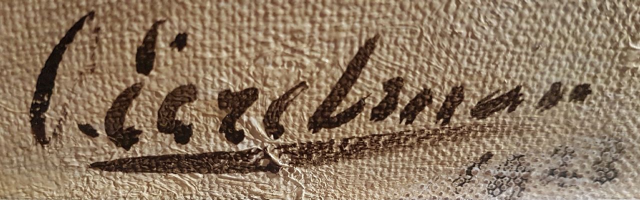 Otto Eerelman signaturen Optocht van boeren en boerinnen na een ringstekerij in Oudelande, Zuid-Beveland