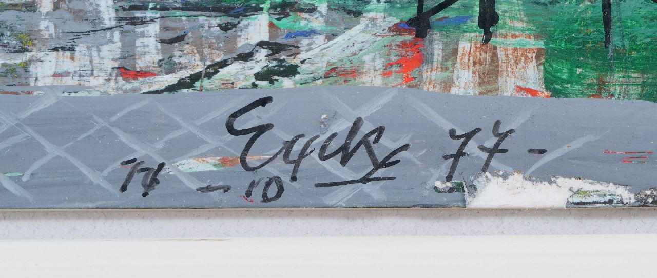 Charles Eyck signaturen Uitzicht over een heuvellandschap