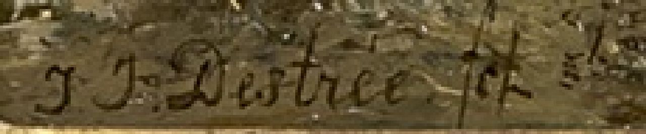 Johannes Josephus Destrée signaturen Gezicht op Arnhem en de Rijn