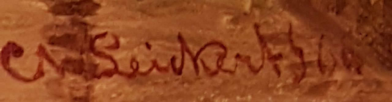 Charles Leickert signaturen Stadsgezicht met de Nieuwe Kerk van Delft