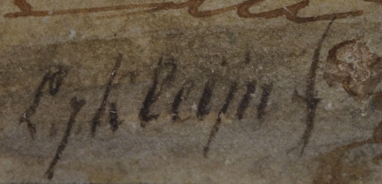 Lodewijk Johannes Kleijn signaturen Wandelaars bij de vijver van Huis ten Bosch in Den Haag