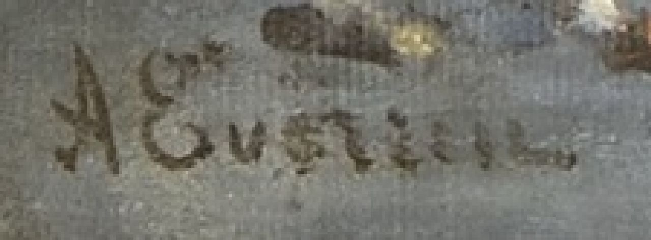 Adrianus Eversen signaturen Winters stadsgezicht met figuren